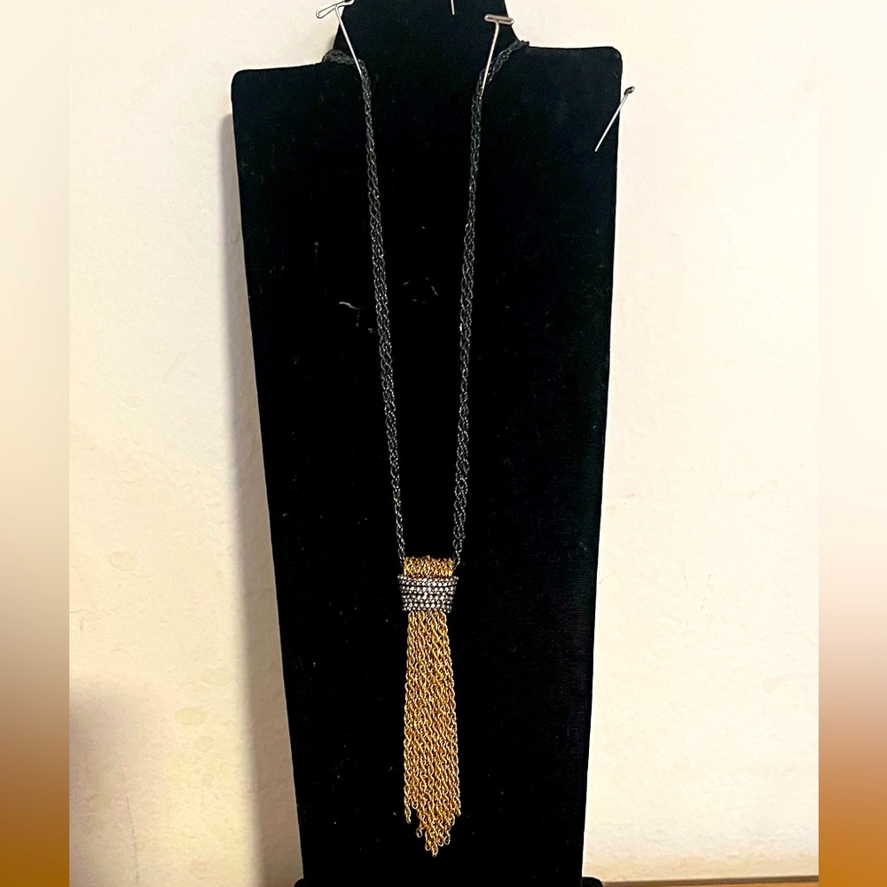 Stella & Dot Windsor pave tassel necklace